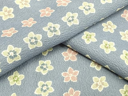 平和屋着物▽小紋 単衣 花づくし 洗える着物 AAAW1717fy