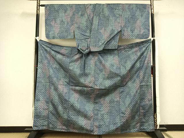 平和屋着物▽紬 単衣 二部式 花織 花づくし 正絹 逸品 未使用 AAAW1720fy
