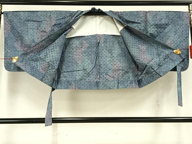 平和屋着物▽紬 単衣 二部式 花織 花づくし 正絹 逸品 未使用 AAAW1720fy