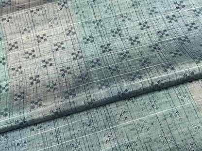 平和屋着物▽紬 単衣 二部式 花織 花づくし 正絹 逸品 未使用 AAAW1720fy