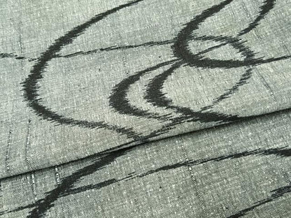 平和屋着物▽上質な紬　単衣　抽象文　正絹　逸品　AAAW1722fy