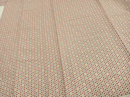 平和屋着物▽小紋 単衣 花づくし 洗える着物 AAAW1724fy