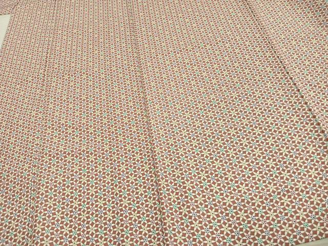 平和屋着物▽小紋 単衣 花づくし 洗える着物 AAAW1724fy
