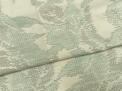 平和屋着物▽本場大島紬 単衣 白大島 草花文 正絹 逸品 AAAW1731fy