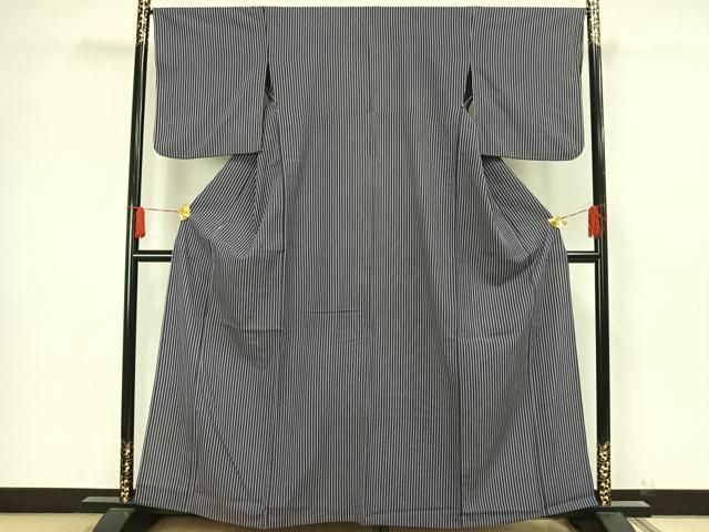 平和屋着物▽小紋 単衣 縞 洗える着物 AAAW1733fy