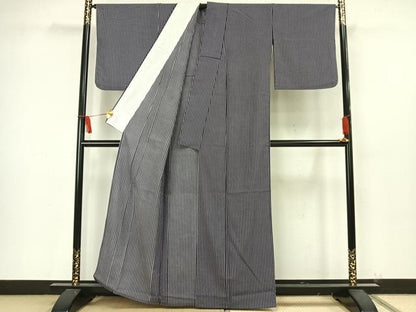 平和屋着物▽小紋 単衣 縞 洗える着物 AAAW1733fy