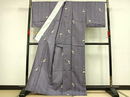 平和屋着物▽小紋 単衣 草花文 洗える着物 AAAW1737fy
