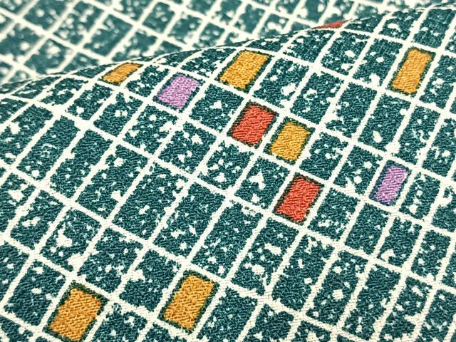 平和屋着物▽小紋 単衣 色紙散らし文 洗える着物 AAAW1738fy