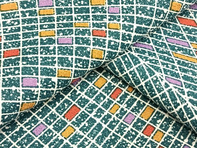 平和屋着物▽小紋 単衣 色紙散らし文 洗える着物 AAAW1738fy