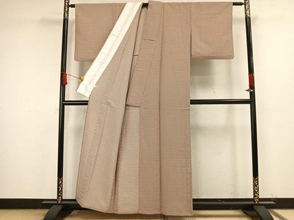 平和屋着物▽小紋 単衣 幾何学文様 洗える着物 AAAW1739fy