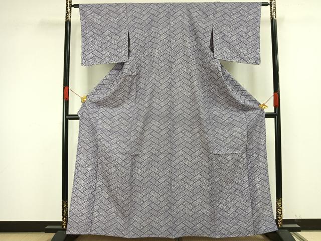 平和屋着物▽小紋　単衣　檜垣文　洗える着物　AAAW1741fy