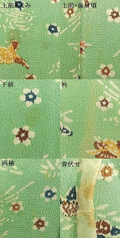 平和屋着物▽上質な小紋 単衣 型染め 花鳥文 鬼しぼ縮緬 正絹 逸品 AAAW1742fy