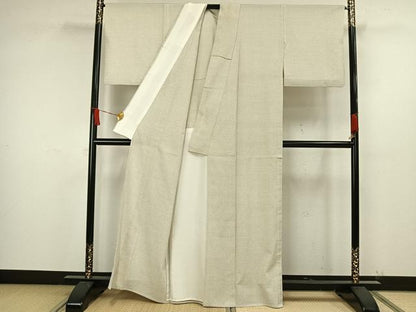 平和屋着物▽本塩沢　単衣　蚊絣　正絹　逸品　AAAW1743fy