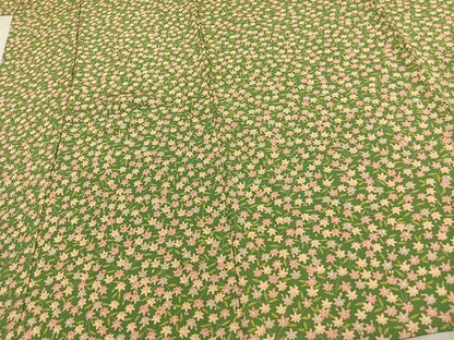 平和屋着物▽上質な小紋　単衣　草花文　正絹　逸品　AAAW1745fy