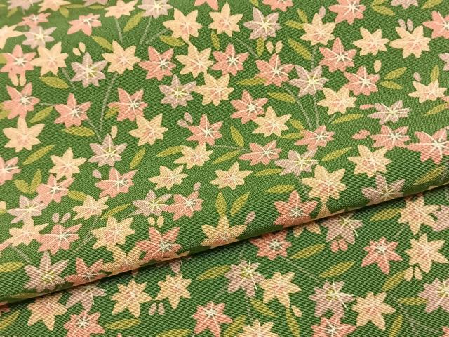 平和屋着物▽上質な小紋　単衣　草花文　正絹　逸品　AAAW1745fy