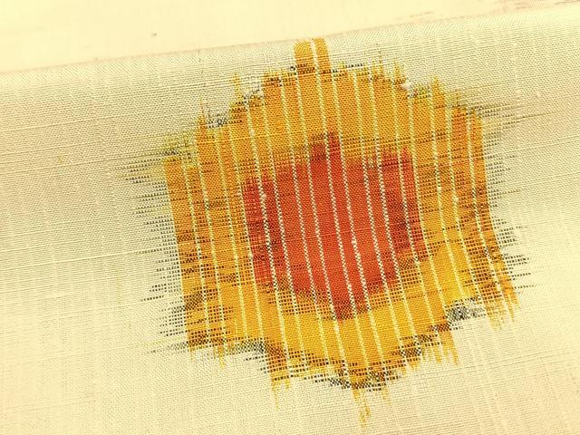 平和屋着物▽上質な紬　単衣　亀甲文様　正絹　逸品　未使用　AAAW1746fy