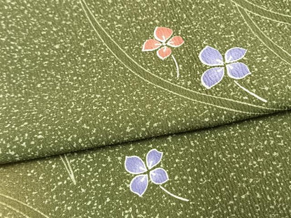 平和屋着物▽小紋 単衣 舞花文 暈し染め 洗える着物 AAAW1747fy