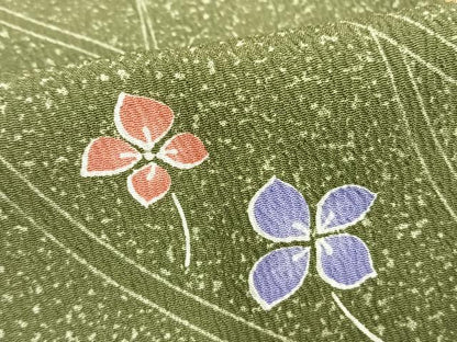 平和屋着物▽小紋 単衣 舞花文 暈し染め 洗える着物 AAAW1747fy