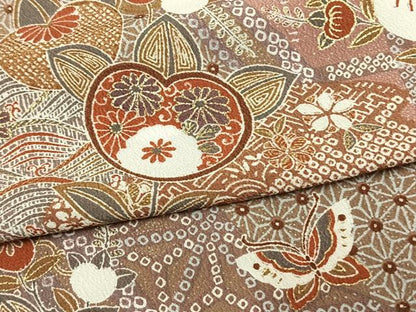 平和屋着物▽小紋　単衣　花鳥文　金彩　洗える着物　AAAW1748fy