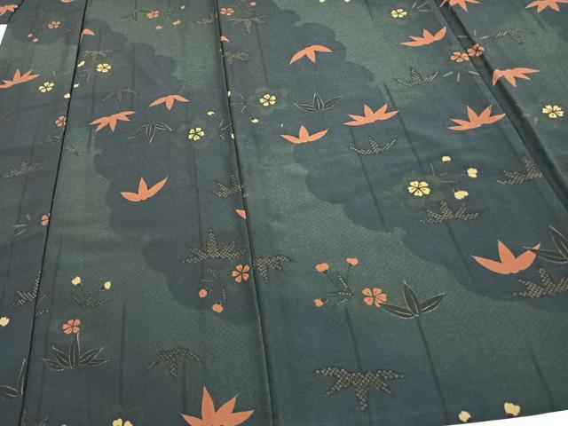 平和屋着物▽小紋 単衣 草花文 洗える着物 未使用 AAAW1750fy