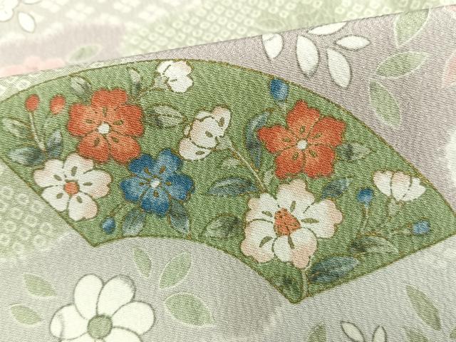 平和屋着物▽小紋　単衣　地紙花文　洗える着物　AAAW1751fy