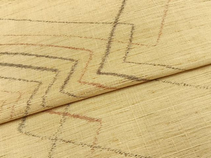 平和屋着物▽上質な紬 単衣 幾何学文様 正絹 逸品 未使用 AAAW1753fy