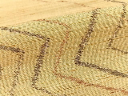 平和屋着物▽上質な紬 単衣 幾何学文様 正絹 逸品 未使用 AAAW1753fy