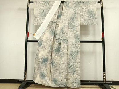 平和屋着物▽上質な小紋 単衣 風景文 暈し染め 正絹 逸品 AAAW1754fy