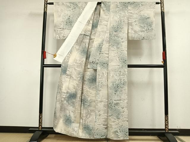 平和屋着物▽上質な小紋 単衣 風景文 暈し染め 正絹 逸品 AAAW1754fy