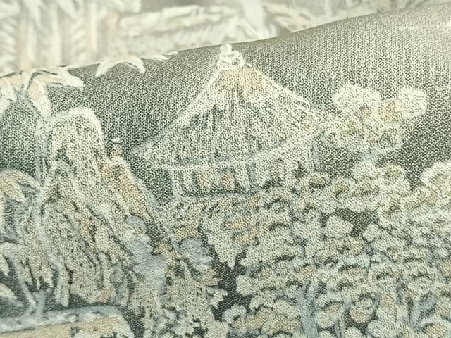 平和屋着物▽上質な小紋 単衣 風景文 暈し染め 正絹 逸品 AAAW1754fy