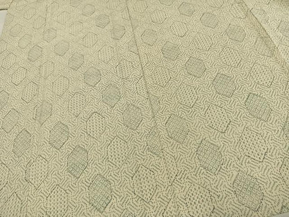 平和屋着物▽本塩沢　単衣　亀甲文様　正絹　逸品　未使用　AAAW1755fy