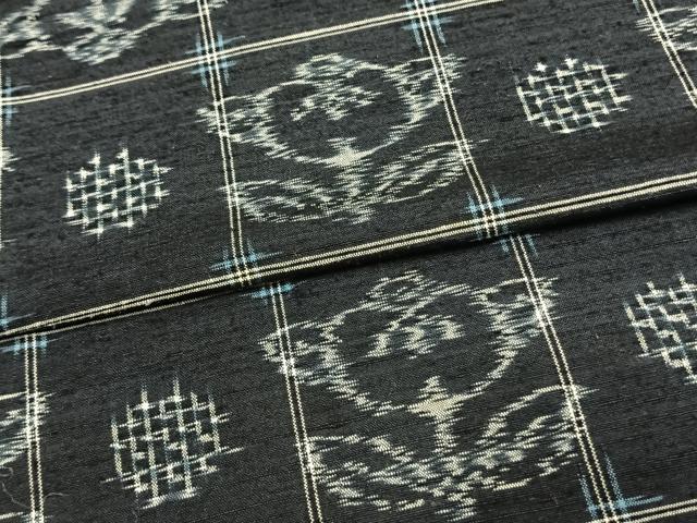 平和屋着物▽上質な紬 単衣 草花文 正絹 逸品 AAAW1756fy