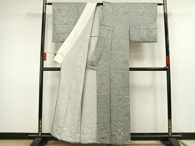 平和屋着物▽上質な小紋 単衣 木漏れ松葉文 正絹 逸品 AAAW1757fy