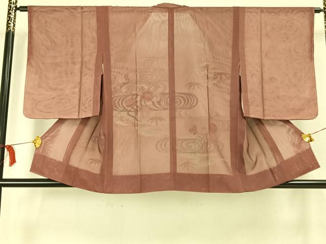 平和屋着物▽道行コート スリーシーズン 春夏秋 塵除け 紗袷 紗×紗 草花文 金彩 正絹 逸品 AAAW1760fy