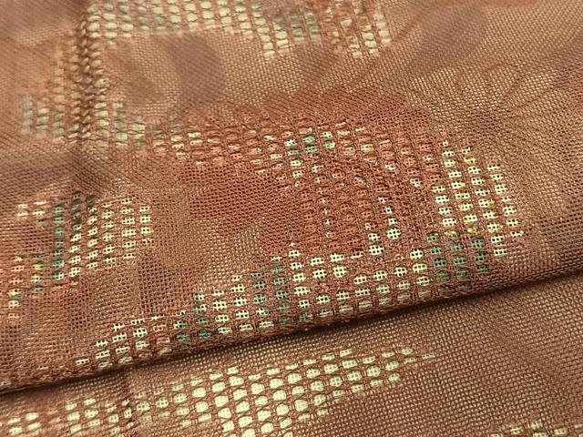 平和屋着物▽道行コート スリーシーズン 春夏秋 塵除け 紗袷 紗×紗 草花文 金彩 正絹 逸品 AAAW1760fy