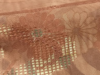 平和屋着物▽道行コート スリーシーズン 春夏秋 塵除け 紗袷 紗×紗 草花文 金彩 正絹 逸品 AAAW1760fy