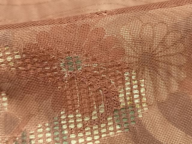 平和屋着物▽道行コート スリーシーズン 春夏秋 塵除け 紗袷 紗×紗 草花文 金彩 正絹 逸品 AAAW1760fy