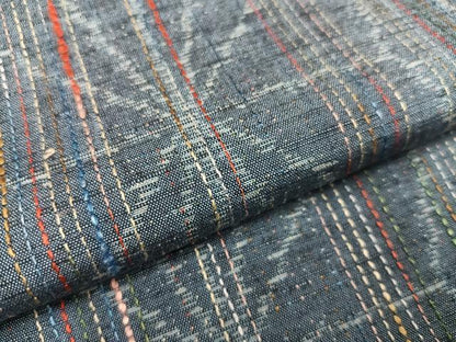 平和屋着物●上質な紬　麻の葉文様　正絹　逸品　AAAW1805ph
