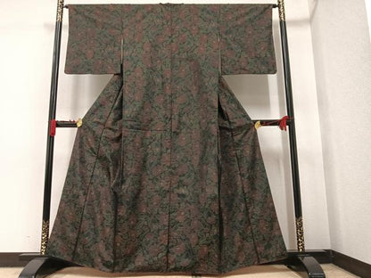 平和屋着物●本場大島紬 草花文 やまと誂製 正絹 逸品 AAAW1808ph