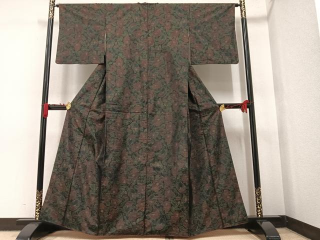 平和屋着物●本場大島紬 草花文 やまと誂製 正絹 逸品 AAAW1808ph
