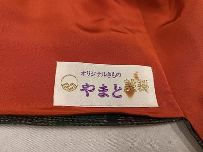 平和屋着物●本場大島紬 草花文 やまと誂製 正絹 逸品 AAAW1808ph
