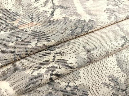 平和屋着物●本場大島紬 白大島 総絣 風景樹林文 正絹 逸品 AAAW1822ph