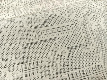 平和屋着物●本場大島紬 白大島 9マルキ 130亀甲 風景樹林文 正絹 逸品 AAAW1835ph
