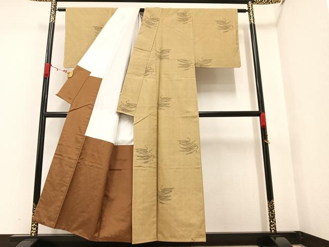 平和屋着物●上質な紬　成り物　唐辛子　正絹　逸品　未使用　AAAW1851ph