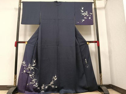 平和屋着物●金彩友禅 卓越技能者・名工・和田光正監修 訪問着 松竹梅 暈し染め 銀彩 正絹 逸品 AAAW1862ph