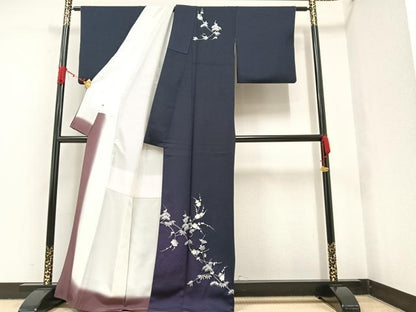 平和屋着物●金彩友禅 卓越技能者・名工・和田光正監修 訪問着 松竹梅 暈し染め 銀彩 正絹 逸品 AAAW1862ph