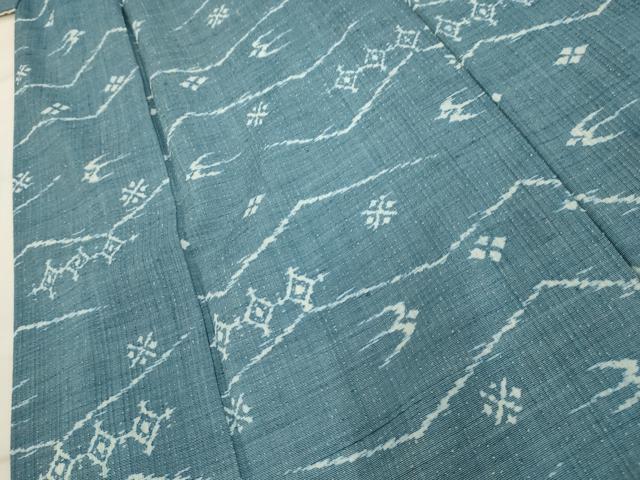 平和屋着物▽小紋　単衣　琉球絣文様　洗える着物　AAAW2070sx