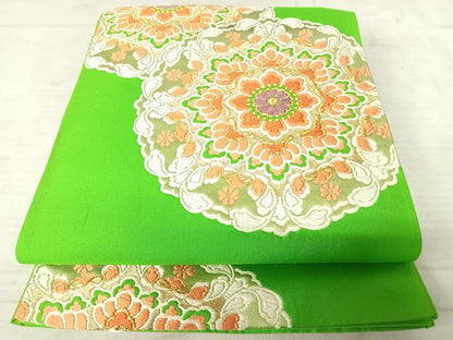 平和屋着物◎六通柄袋帯 唐織 正倉院花文 金糸 正絹 逸品 AAAW2340yx