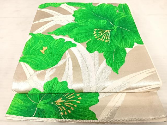 平和屋着物◎六通柄袋帯 唐織 草花文 金銀糸 正絹 逸品 AAAW2366yx