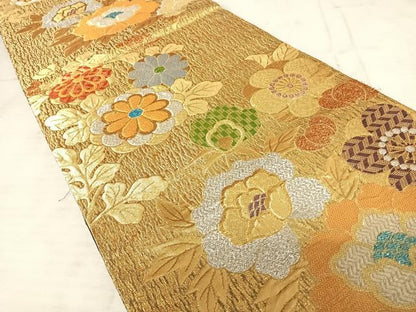 平和屋着物◎六通柄袋帯 舞花文 金銀糸 正絹 逸品 AAAW2372yx